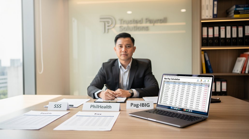 calculate net pay deductions