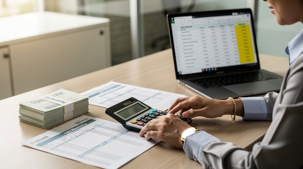 thirteenth month salary calculation